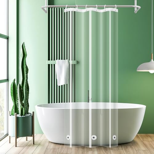 UFRIDAY RV Small Stall Shower Curtain Liner 36 x 72 inch, Clear PEVA Waterproof Plastic Stall Size Shower Curtain for Home, Heavy Duty, Weighted with 3 Magnets on Bottom, 36 x 72 inch - color: Clear, size: 36"W x 72"L (Pack of 1)