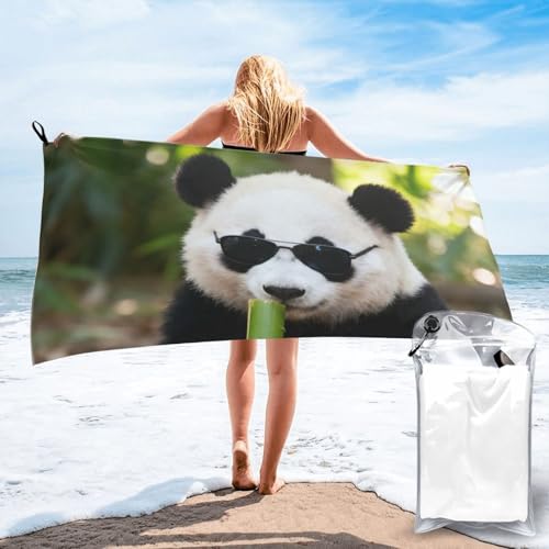 Panda Eating Bamboo Quick Dry Bath Towels - Super Soft Bath Towels for Home, Spa, Gym, Travel - color: Panda Eating Bamboo, size: 27.5"x55"