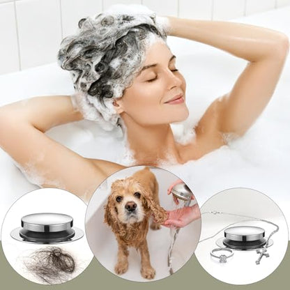 Universal Bathtub Stopper, Pop Up Bath Tub Drain Stoppers, EZ Install Bathtub Drain Replacement Trim Kit, Replaces Lift and Turn, Tip-Toe and Trip Lever Drains for Tub(Chrome Plated) - color: Chrome Plated