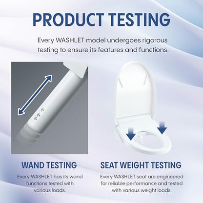 TOTO® WASHLET® S5 Electronic Bidet Toilet Seat with Instantaneous Water Heating, PREMIST and EWATER+ Wand Cleaning, Elongated, Cotton White - SW3446#01 - color: Cotton White, size: Elongated