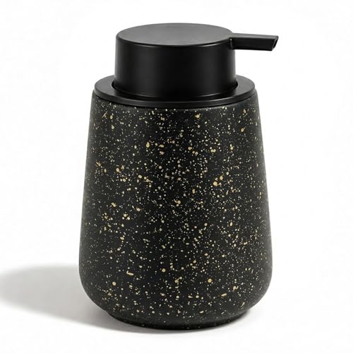 Ceramic Foaming Soap Dispenser - 14.5 oz Foam Hand Soap Dispenser Bathroom, Modern Refillable Dish Wash Soap Bottle for Kitchen with Large Easy-to-Press Pump, Black - color: Black