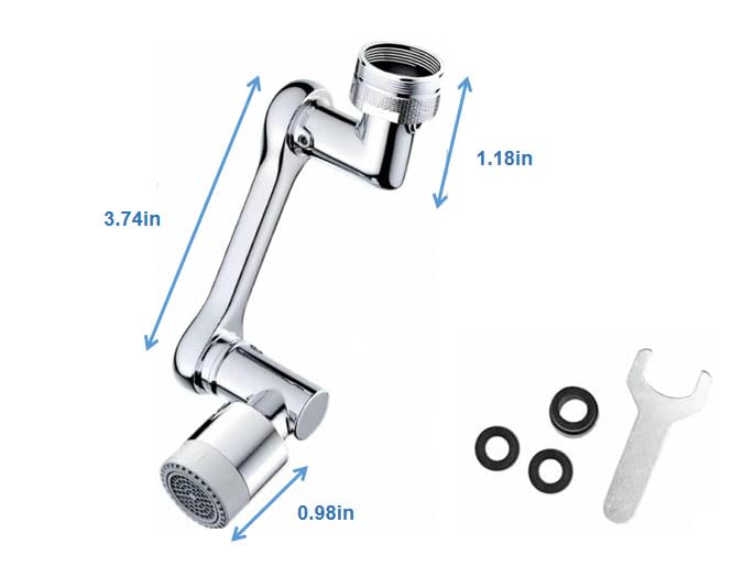 1080° Swivel Robotic Arm Faucet Extender Universal Sink Tap Aerator | 2-Mode Anti-Splash Water Sprayer, 360 Rotate Tap Extension for Kitchen Bathroom, Ideal for Washing Hand Hair Face