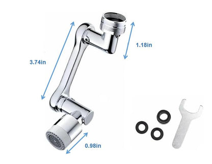 1080° Swivel Robotic Arm Faucet Extender Universal Sink Tap Aerator | 2-Mode Anti-Splash Water Sprayer, 360 Rotate Tap Extension for Kitchen Bathroom, Ideal for Washing Hand Hair Face