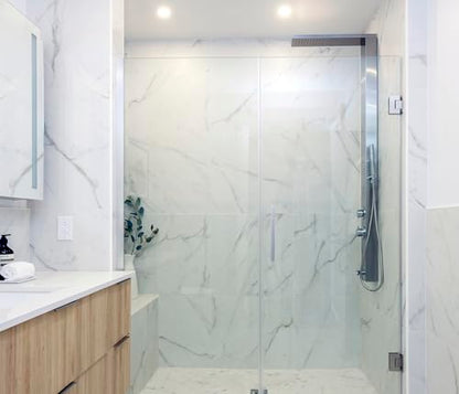Sasha 59" Rainfall Bodyspray Shower Panel with Handheld Shower Wand and Thermostatic Valve, Stainless Steel