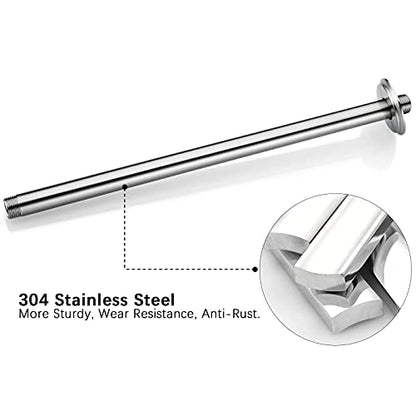 16 Inch Brushed Nickel Ceiling Mount Shower Arm for Rain Shower Head | Shower arm and flange - color: Brushed Nickel, size: 16 Inches