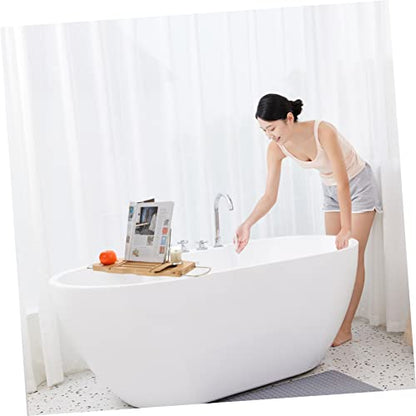 Adjustable Bathtub Tray Expandable Bath Storage Holder with Wine Phone Stand Bamboo Design for Relaxing Spa Experience Fits Standard Tubs