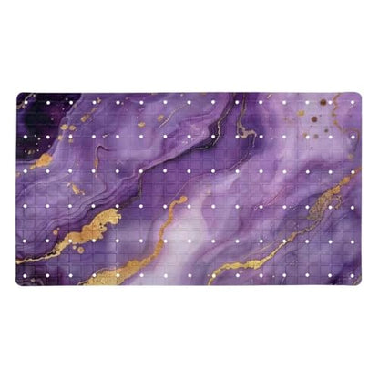 Baby Bath Mat Non Slip 26.8"x15.1" Bathtub Mat for Baby Eco Friendly Durable Bath Mat for Tub Non Slip Kids Tub Mat with Suction Cups, Purple Marble Texture - color: Multi 14