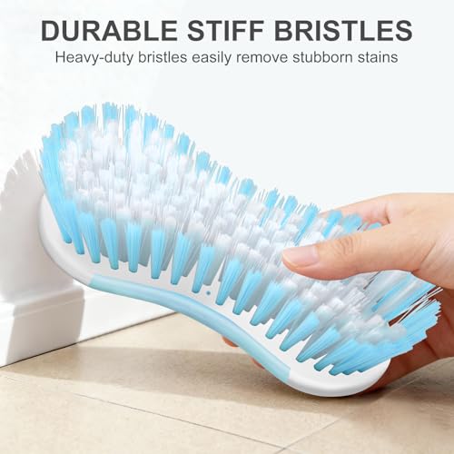 SetSail Multi-Purpose Scrub Brush of 2 Pack, Blue | Stiff Bristles Cleaning Brush with Non-Slip Grip Heavy Duty Scrub Brushes for Cleaning Bathroom Kitchen Tile Bathtub Sink - color: Blue