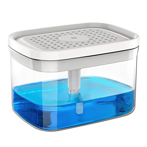 MR.SIGA Dish Soap Dispenser with Sponge Holder for Kitchen, White | Dishwashing soap pump dispenser for sink, kitchen soap dispenser, dish sponge holder - color: White