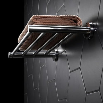 20 Inch Bathroom Towel Rack, Hotel Style Towel Racks for Bathroom Wall Mounted, Modern Towel Bar Rack, 2-Tier Towel Shelves, Polished Chrome - color: Polished Chrome, size: 20 Inches