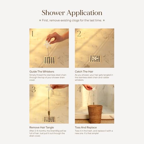 Shower Drain Hair Catcher – Disposable Bathroom Hair Trap, Easy to Install in Shower Drain Cover, Helps Prevent Clogs – As Seen on Shark Tank – White Flower (12-Pack) - color: White Flower, size: 12 Count