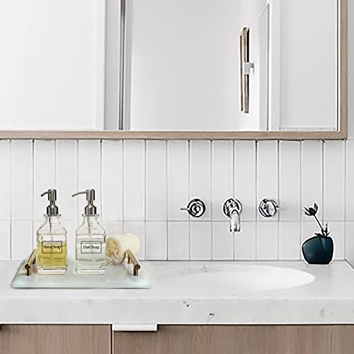 JASAI Antique Design Soap Dispenser with Rust Proof 304 Stainless Steel Pump, Refillable Glass Soap Dispenser with 10Pcs Clear Stickers, Premium Kitchen & Bathroom Soap Dispenser | Refillable Glass Soap Dispenser with 10Pcs Clear Stickers, Premium Kitchen