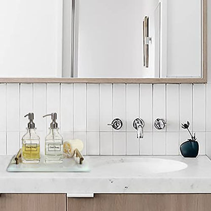 JASAI Antique Design Soap Dispenser with Rust Proof 304 Stainless Steel Pump, Refillable Glass Soap Dispenser with 10Pcs Clear Stickers, Premium Kitchen & Bathroom Soap Dispenser | Refillable Glass Soap Dispenser with 10Pcs Clear Stickers, Premium Kitchen