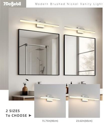 Brushed Nickel Vanity Light for Bathroom - 5CCT Dimmable, Adjustable Angle, 23.62-inch Long 16W LED Bar Light Fixture Over Mirror - Modern Wall Lighting - size: 23.62inch Long