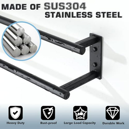 Alise Bathroom Double Towel Bars Wall Mount 28'' Towel Holder,Matte Black | Towel Racks for Bathroom,SUS304 Stainless Steel,Towel Hanger Towel Rails,Double Bath Towel Bar Towel Rod,Kitchen,Laundry - color: Matte Black, size: 28inch