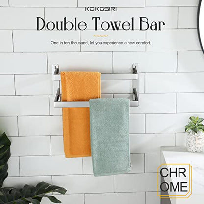 KOKOSIRI Towel Bars Hand Towel Holders 16 Inches Chrome Bathroom 2-Tiers Ladder Towel Rails Wall Mounted Towels Shelves Rack Polished Stainless Steel, B5008CH-L16 - color: Polished Chrome, size: 16-Inch