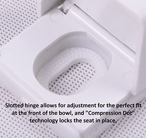 2Q1R6-00 Builder Grade Slow Close Plastic Toilet Seat with Vari-Adjust Lok-Down R'N'C Hinge and Quik-Lok Mounting Hardware, Round, White - color: White, style: Round
