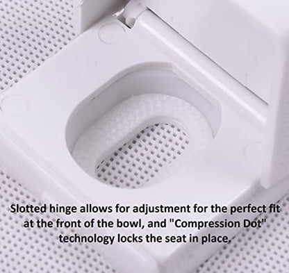 2Q1R6-81 Deluxe Slow Close Plastic Toilet Seat with Vari-Adjust Lok-Down R'N'C Hinge and Quik-Lok Mounting Hardware, Round, Ice Gray - color: Ice Gray, style: Round