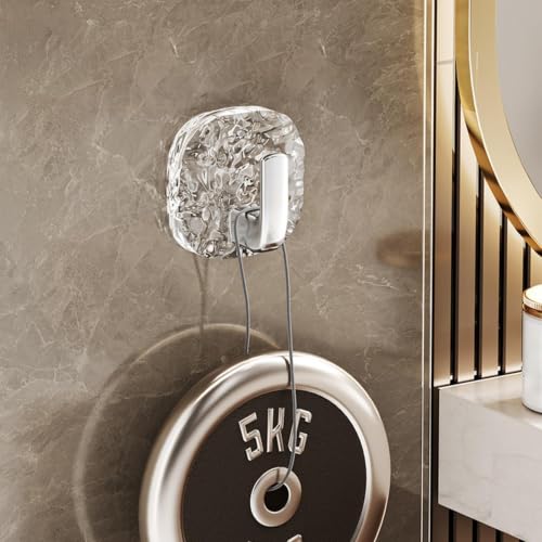 Adhesive Towel Hooks for Bathrooms 4 Pieces Waterproof Coat Hanger | Water Wave Texture Adhesive Wall Towel Hooks for Toilet Shower Door Clothing Coat Purse Key Hat Backpack Bag Wreath - color: Silver