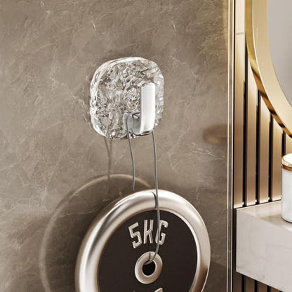 Adhesive Towel Hooks for Bathrooms 4 Pieces Waterproof Coat Hanger | Water Wave Texture Adhesive Wall Towel Hooks for Toilet Shower Door Clothing Coat Purse Key Hat Backpack Bag Wreath - color: Silver