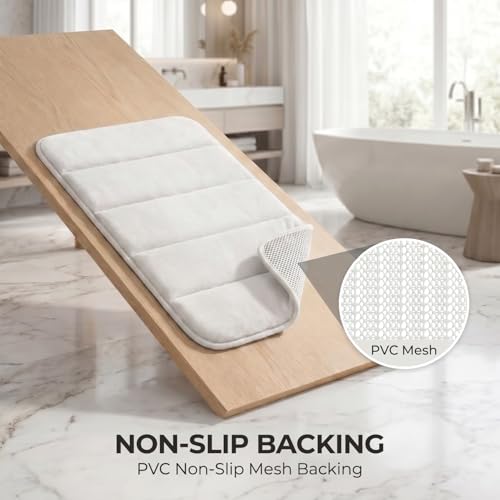 Bathroom Rugs Set 3 Piece, Memory Foam Bath Rugs, Non Slip Washable Bathroom Rug Set, Extra Soft Absorbent Bath Mats with U-Shaped Toilet Rug, White - color: White