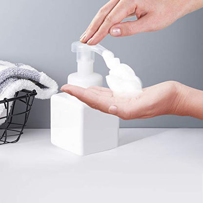 Foaming Soap Dispenser, 9oz Plastic Refillable Pump Bottle, 2 Pack, White | Hand Dispenser for Liquid Soap, Shampoo & Body Wash – Saves Soap with Rich Foam, Reusable, Easy to Refill, BPA-Free - color: White, size: 9 oz (2 Pack)