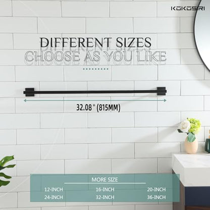 KOKOSIRI 32'' Towel Rails Bathroom Towel Bars Matte Black 32 Inch Bath Towel Holder for Washroom Kitchen Wall Stainless Steel B4005BK-L32 - color: Matte Black, size: 32-Inch