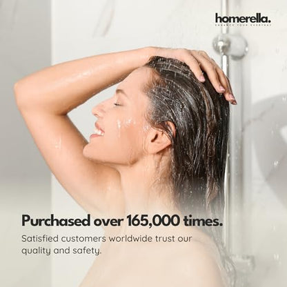 homerella Square Shower Mat Non Slip Anti Mold 21x21 Anti Slip Shower Mat - color: Black