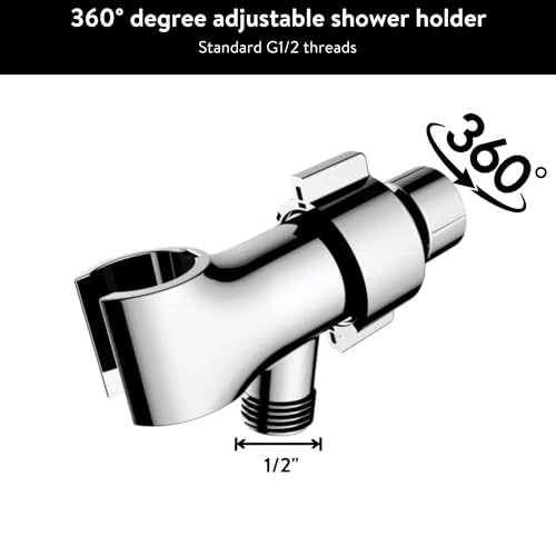 Shower Hose & Holder for Handhelds, 79" Extra Long Shower Hose, Built-in Explosion-Proof Braided Mesh Anti-leakage, 304 Stainless Steel Chrome Plated, with Shower Head Holder (chrome) - color: Chrome