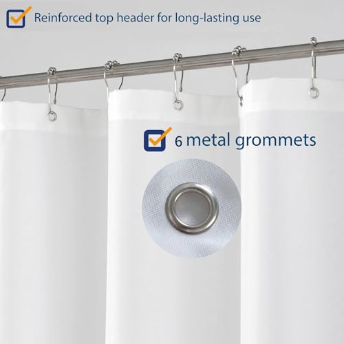 N&Y HOME Small Stall Shower Curtain Liner Fabric, White, 32 x 72 inches | Narrow Size, Hotel Quality, Washable, Water Repellent, 32x72 White Bathroom Curtain with Grommets - color: White, size: 32"W x 72"L (Pack of 1)