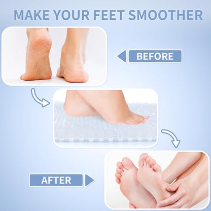 Yolife Shower Foot Scrubber Mat, Anti-Slip Bath Mat with Scrub Bristles, Soft Shower Foot Massager with Strong Suction Cups for Soothe Achy Feet,27.5'' x 15.7'' - color: Clear, size: 27.5" x 15.7" (Rectangular)