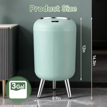 Procade Blue Bathroom Trash Can with Lid,Small Automatic Touchless Trashcan | 3 Gal Motion Sensor Trash can with Legs,Mini Auto Garbage Can,Smart Plastic Waste Basket for Bedroom,Kitchen,Dorm,rv,Office - color: Blue