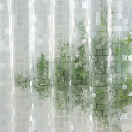 Short Clear Shower Curtain Liner 60 Inch Long, Waterproof Plastic Bathroom Curtain Liners, Semi Transparent, Hotel Quality, Machine Washable, 72 X 60 Inch - color: 3d-semi Sheer, size: 72"W x 60"L (Pack of 1)