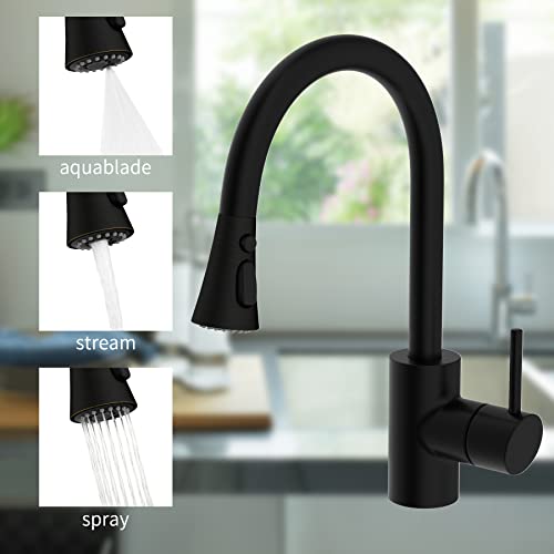 Hibbent 3-Function Pull Down Kitchen Faucet Head Replacement with 12 Adapters, NSF/ANSI/CAN 61 & CUPC Certified Sink Spray Nozzle, Compatible with Moen, Delta, Kohler Faucets, Oil-Rubbed Bronzed - color: Oil Rubbed Bronze