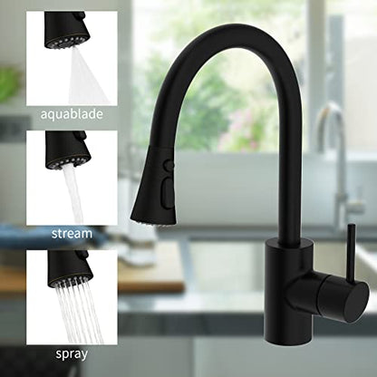 Hibbent 3-Function Pull Down Kitchen Faucet Head Replacement with 12 Adapters, NSF/ANSI/CAN 61 & CUPC Certified Sink Spray Nozzle, Compatible with Moen, Delta, Kohler Faucets, Oil-Rubbed Bronzed - color: Oil Rubbed Bronze