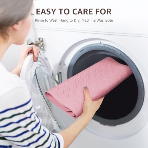 OTHWAY Bathtub Mat Non Slip, Extra Long Rubber Bath Mat for Tub, Machine Washable Shower Anti Slip Mat with 332 Strong Suction Cups (Pink, 36" x 17") - color: Pink, size: 36" x 17" (Rectangular)