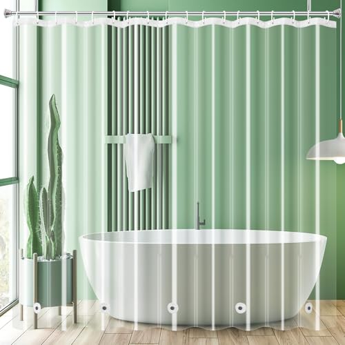 UFRIDAY Extra Wide Clear Shower Curtain Liner 108 x 72 inch, PEVA Shower Curtain for Bathroom, Extra Large Shower Curtain with 5 Magnets Bottom， - color: Clear, size: 108"W x 72"L (Pack of 1)