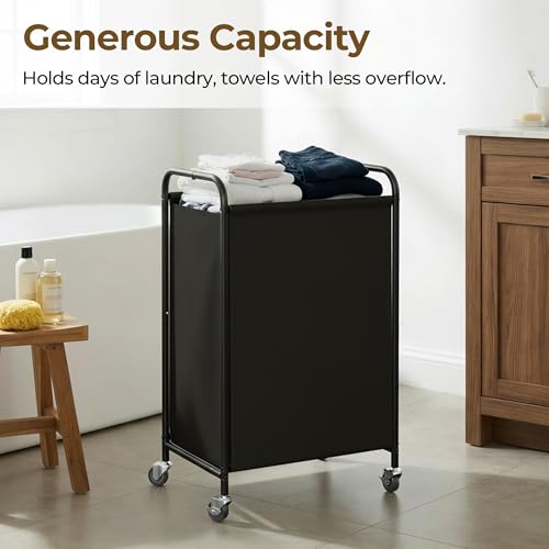 GRANNY SAYS Laundry Hamper, Large Cart with Wheels and Handles, Black, 110L - color: Black, size: 110L