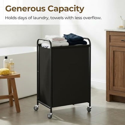 GRANNY SAYS Laundry Hamper, Large Cart with Wheels and Handles, Black, 110L - color: Black, size: 110L