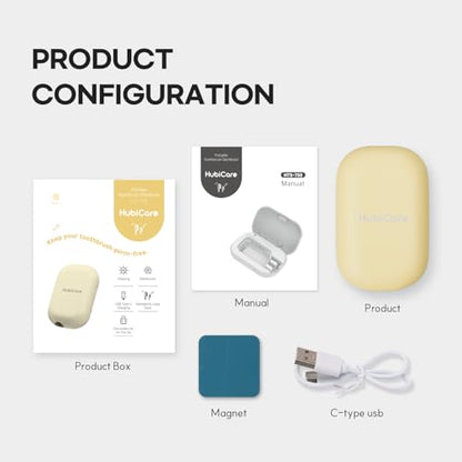 HubiCare Toothbrush Case, Spring Pastel Color Portable Mini Toothbrush Covers with Holder, Rechargeable Travel Home Toothbrush and Holder, Cleaner Case for All Electric & Manual Toothbrushes (Yellow) - color: Yellow
