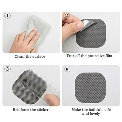 20 Pieces Adhesive Square Bath Treads Non-Slip Bathtub Stickers Non Slip Traction to Tubs Bathtub Stickers Adhesive Decals Appliques for Bath Tub Showers, Pools, Boats, Stairs (Gray) - color: Gray