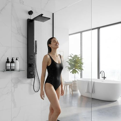 Dion Series 39 In. 2 Jetted Shower Tower With Heavy Rain Shower And Body | Easy Installation With Existing Water Line, Premium Stainless Steel Design, Effortless Diy Installation