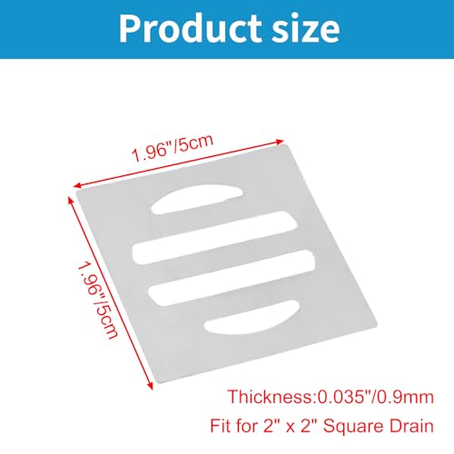 Drain Cover Grates Fit 2" x 2" Drain, Stainless Steel Drainage Grate Cover Square Replacement Floor Drain Strainer for Shower, Bathroom Floor, Balcony, and Outdoor Garden Drains -10pcs - size: 1.96" x 1.96"