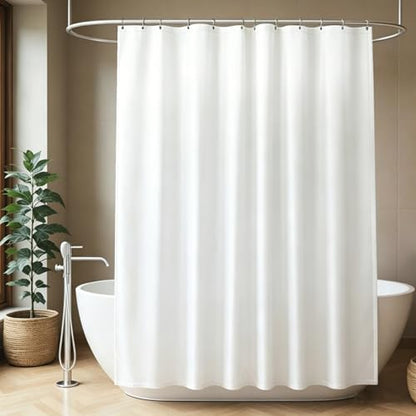 Felisa 2 Pack Waterproof Fabric Shower Curtain Liner,Hotel Quality Shower Liner with 3 Large Magnets, Odorless Cloth Washable Lightweight Bathroom Curtain,Sturdy Rustproof Grommets,72 x 72,White - color: White, size: 72"W x 72"L (Pack of 2)