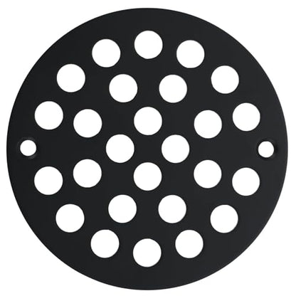 4 Inch Shower Drain Cover,Round Screw-in Floor Drain Cover,Easy-to-Install Replacement Cover Black - color: Black, size: 4 inch