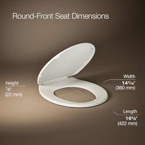 KOHLER K-4775-96 Brevia Round Toilet Seat with Quick-Release Hinges And Quick-Attach Hardware For Easy Clean, Biscuit (Pack of 2) - color: Biscuit, size: Round (Pack of 2)