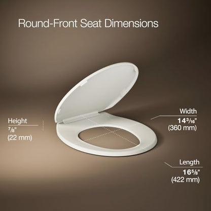 KOHLER K-4775-96 Brevia Round Toilet Seat with Quick-Release Hinges And Quick-Attach Hardware For Easy Clean, Biscuit (Pack of 2) - color: Biscuit, size: Round (Pack of 2)