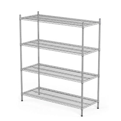 APLSS NSF 4-Tier Chrome Storage Shelves, 18"x48"x63", Dry Environments, Commercial Heavy Duty Steel Wire Shelving Unit, 800lbs Per Shelf, Kitchen Garage - color: Chrome, size: 18"x48"x63"