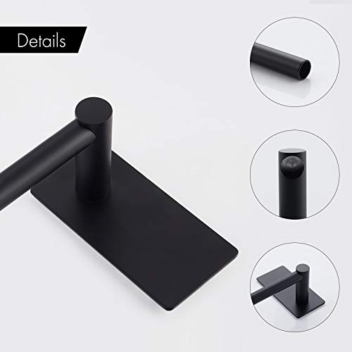 KES 12-Inch Towel Bar for Bathrooms, Adhesive Hand Towel Holder, Wall Mounted No Drill SUS 304 Stainless Steel Matte Black, A7000S30-BK - color: Matte Black, size: 12 Inch