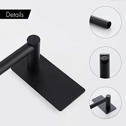 KES 12-Inch Towel Bar for Bathrooms, Adhesive Hand Towel Holder, Wall Mounted No Drill SUS 304 Stainless Steel Matte Black, A7000S30-BK - color: Matte Black, size: 12 Inch